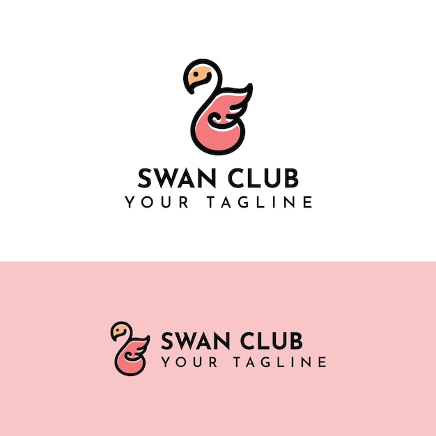 Swan Club Logo Vector Illustration