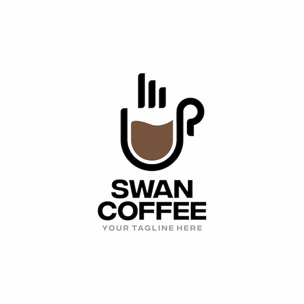 Логотип Swan Coffee для бизнеса с дымом