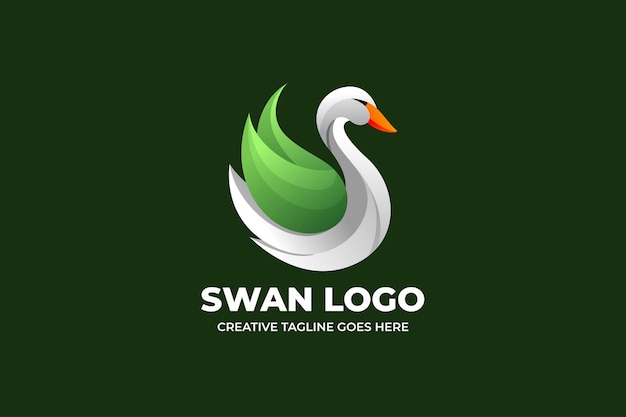 Vector swan flat business logo template