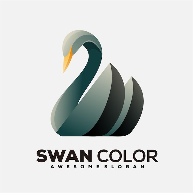 Swan gradient logo illustration design