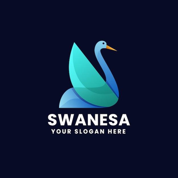 Swan Gradient Logo Vector Icon Illustration