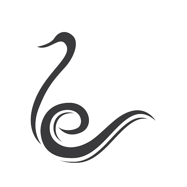 Векторная иллюстрация шаблона иконы лебедя