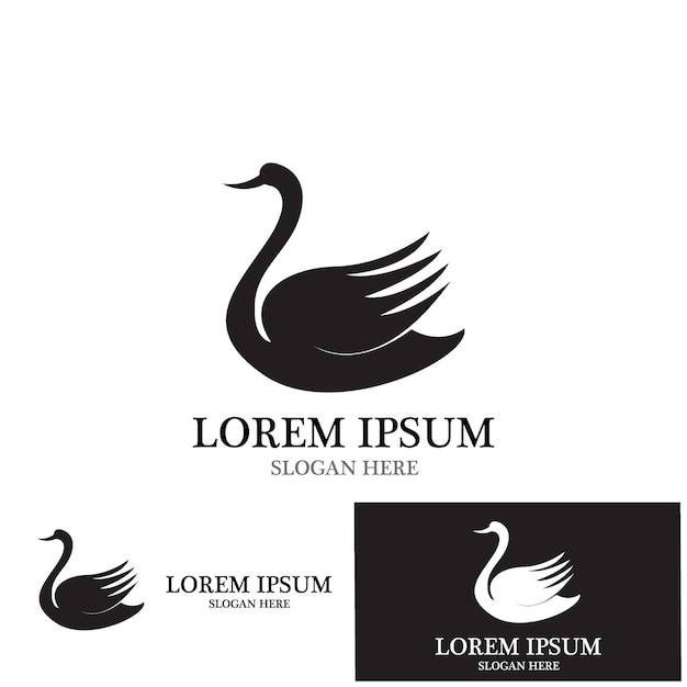 Swan isolated icon logo vector illustration template design