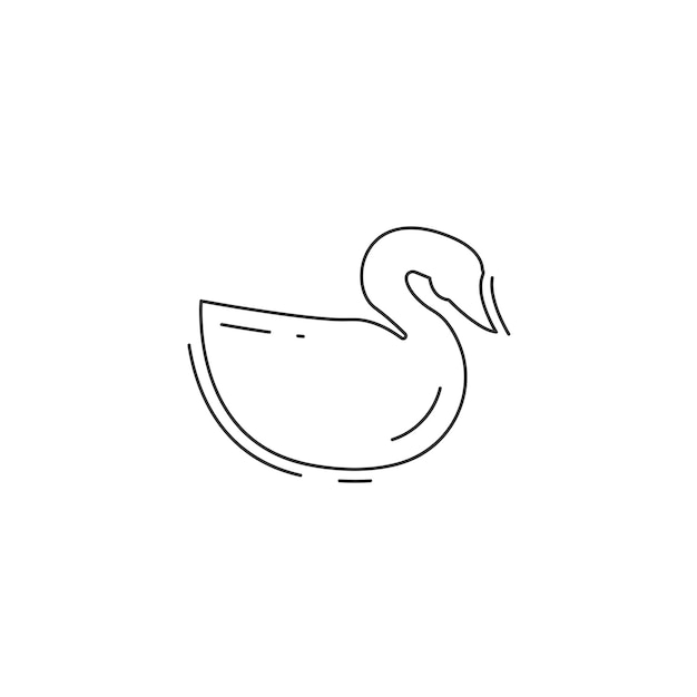 Vector swan line icon swan bird thin line icon