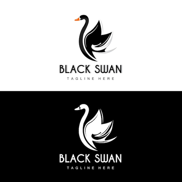 Swan Logo Bird Animal Design Duck Logo Product Brand Label Vector