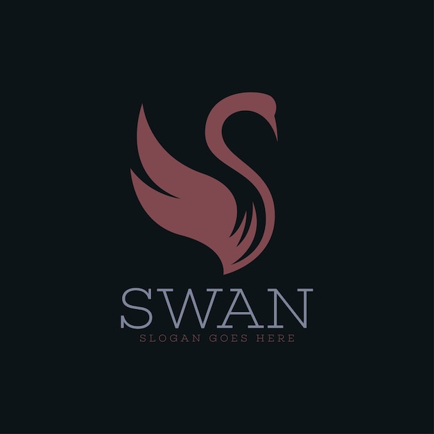 Vector swan logo design concept template vector animal logo template vector