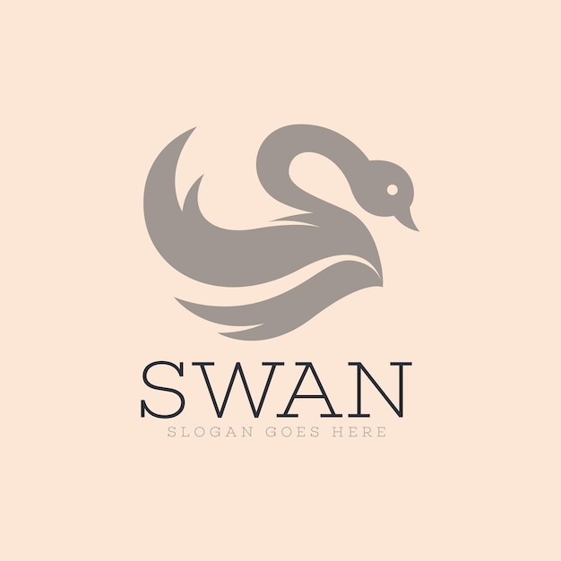 Vector swan logo design concept template vector animal logo template vector