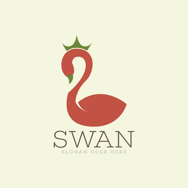 Swan logo design concept template vector animal logo template vector