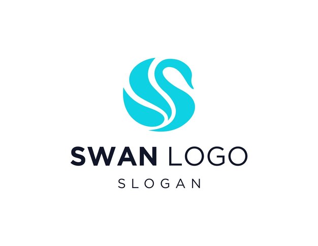 Swan logo design created using the Corel Draw 2018 application with a white background