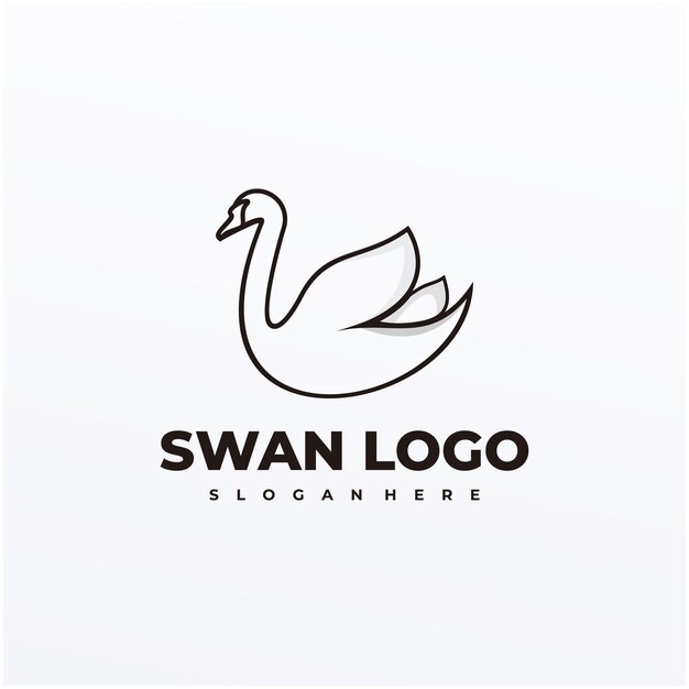 Vettore design del logo swan