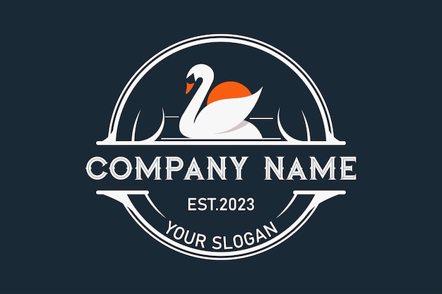 Vector swan logo,goose or duck icon design vector