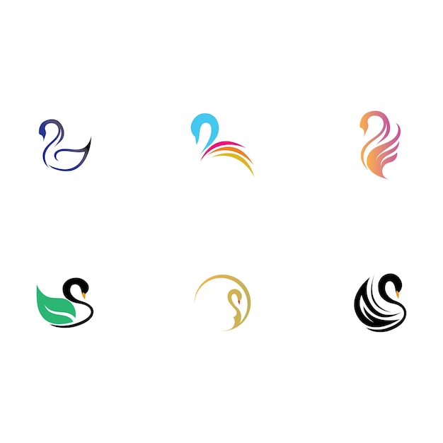 Swan logo and symbol images illustration design