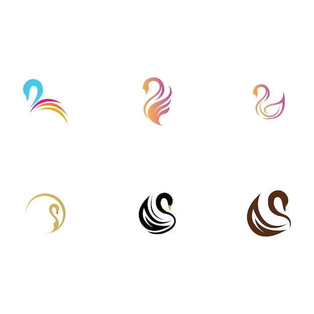 Swan logo and symbol images illustration design