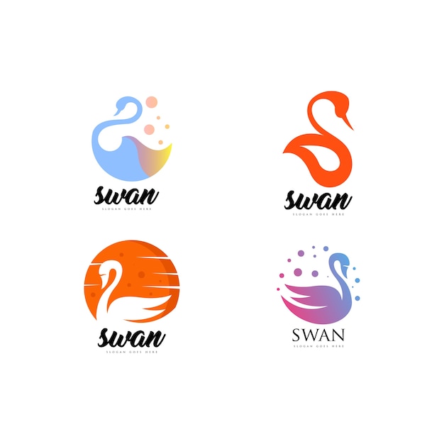 Vettore logo swan