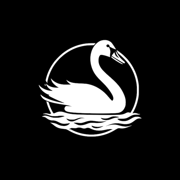 Vector swan minimalist and flat logo vector illustration