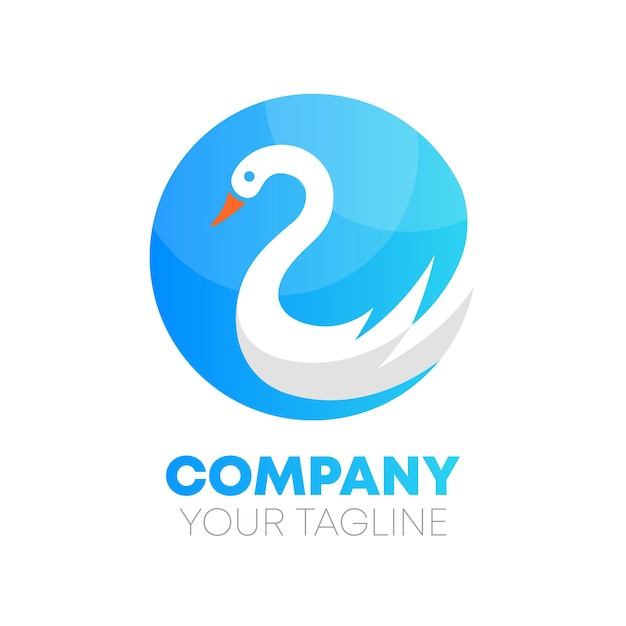 Swan Modern Gradient Logo Design Template