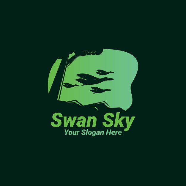 Swan sky dark logo style