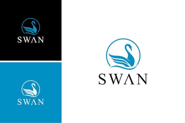 swan swimming in water logo design for boutique salon  template