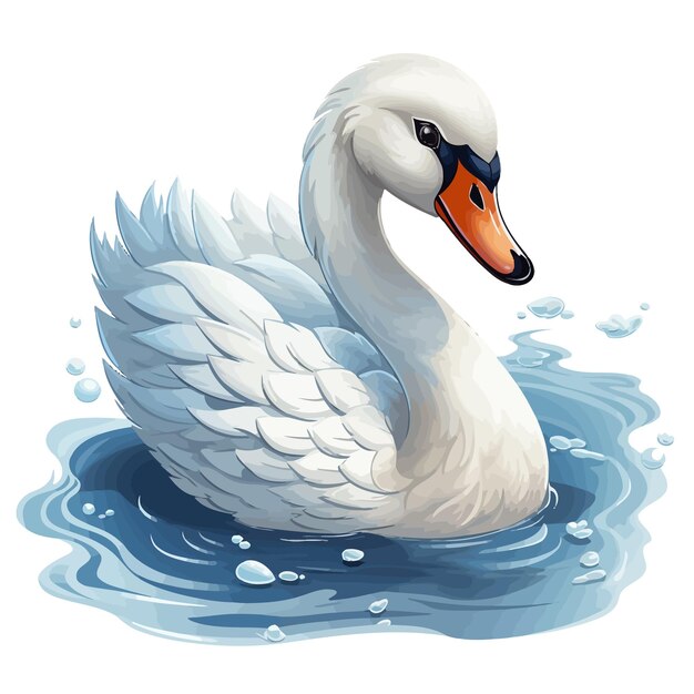 Vector swan vector cute