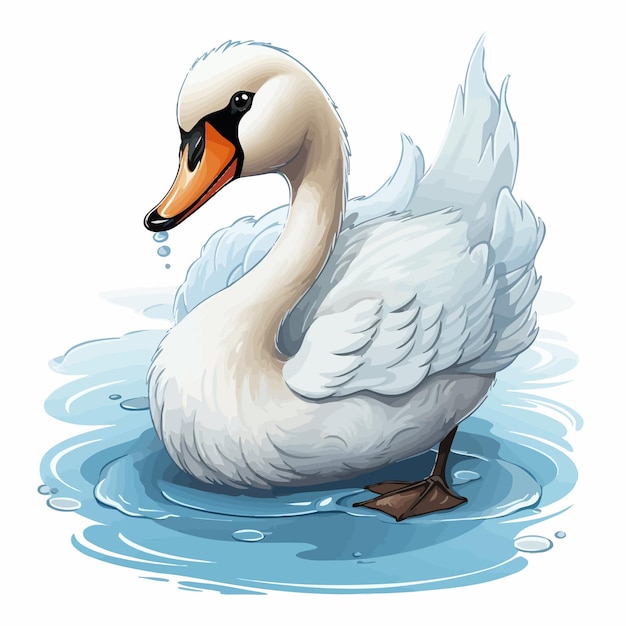 Vector swan vector cute