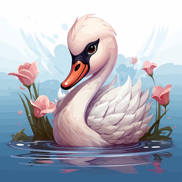 Swan vector cute