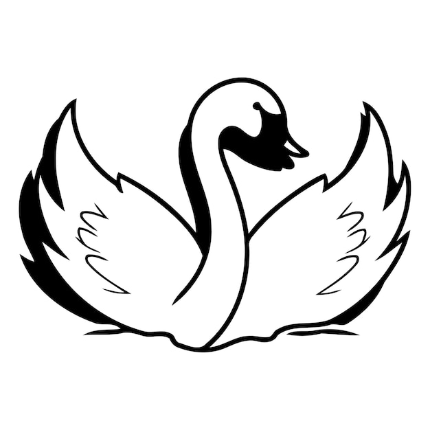 Swan Vector illustration in a flat style on a pink background