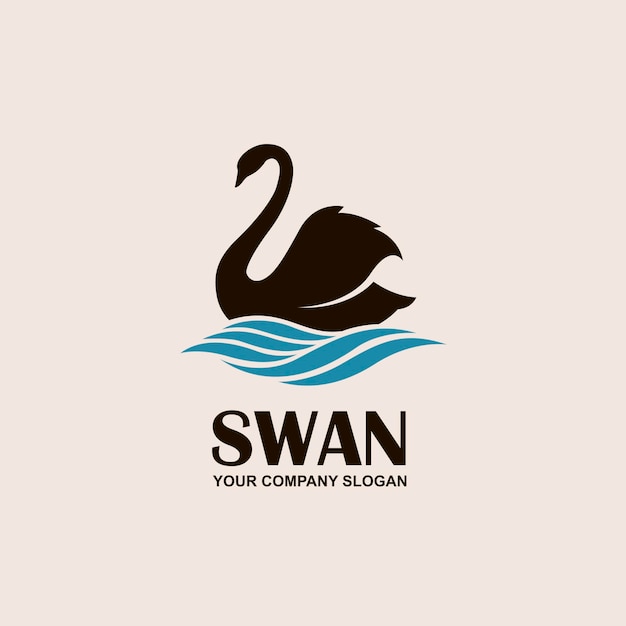 swan and waves icon