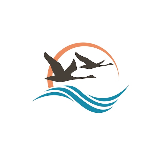 swans and waves icon