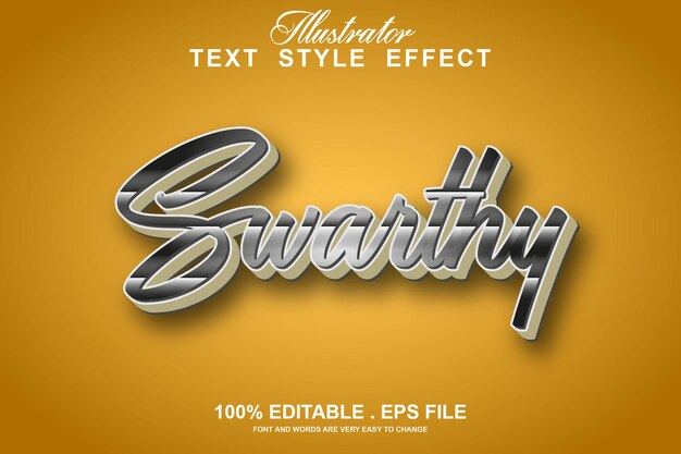 Vector swarthy text effect editable