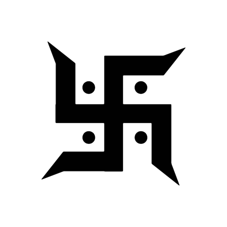 वेक्टर swastika icon illustration with white background