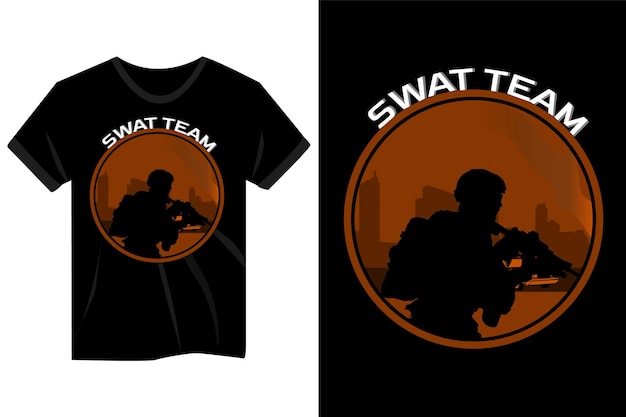 Swat team stad achtergrond t-shirt mockup ontwerp