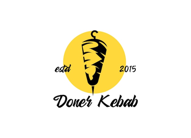 Swawarma kebab logo design template. turky traditional food kebab.