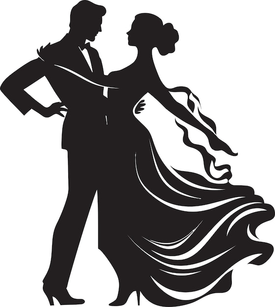 Premium Vector | Swaying serenade couple logo image flowing flourish ...