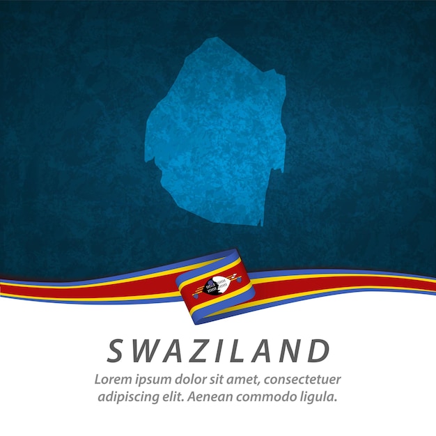 Swaziland flag with central map