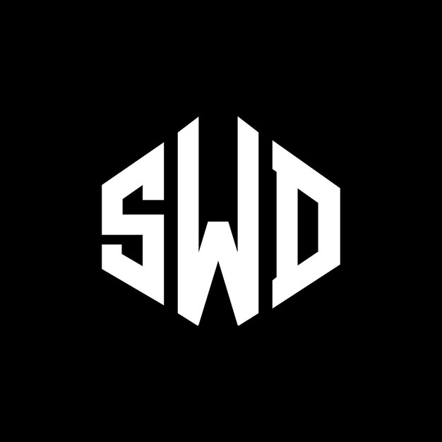 다각형 모양의 SWD 글자 로고 디자인 (SWD 다각형 및 큐브 모양 로고 디자인) SWD 육각형 터 로고 템플릿 (백색과 검은색) SWD 모노그램 비즈니스 및 부동산 로고