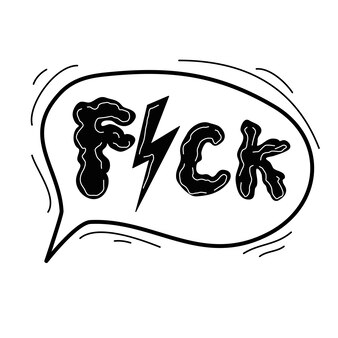 Parola giurata simboli fumetto fumetto doodle fumetto disegnato a mano con maledizioni wtf