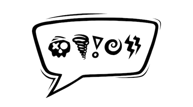 Vector swearing speech bubble censored with symbols. hand drawn swear words in text bubbles