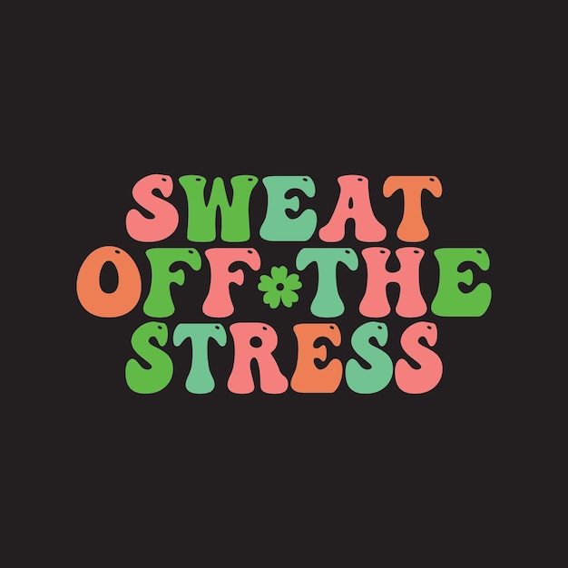 Sweat off the stress logo with black background