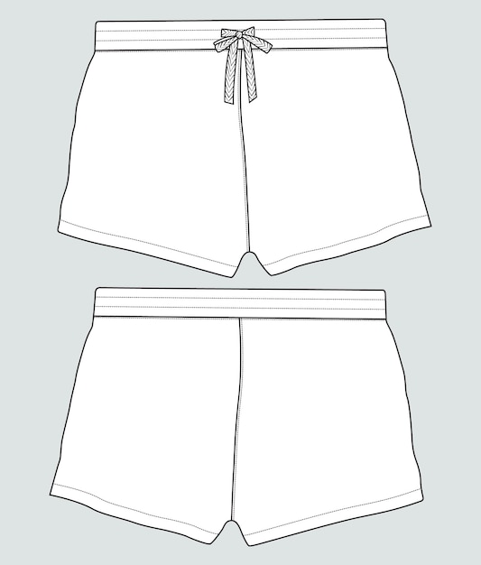 Premium Vector  Sweat shorts technical fashion flat sketch vector