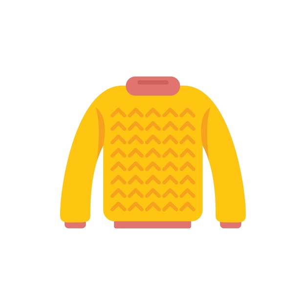 Вязаный свитер иконка плоский вектор шерстяная пряжа зимняя мода изолирована