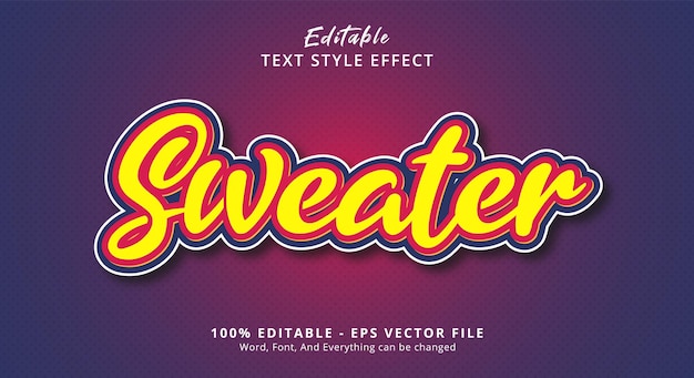 Sweater Text Style Effect Editable Text Effect