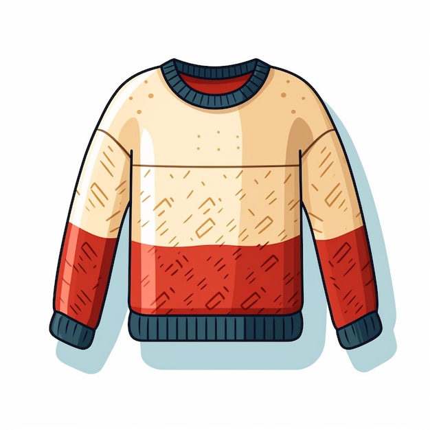 Vettore illustrazione del design vettoriale del maglione maglione tessile moda vestiti bianchi pullover stile a