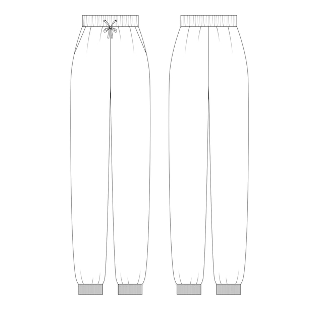 Premium Vector | Sweatpants flat sketch