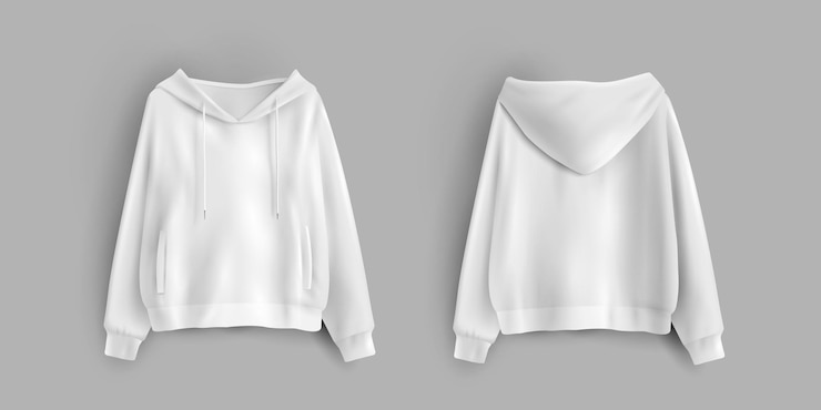 Vector sweatshirt mockup white hoodie template