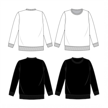 Premium Vector | Sweatshirts fashion flat sketch template