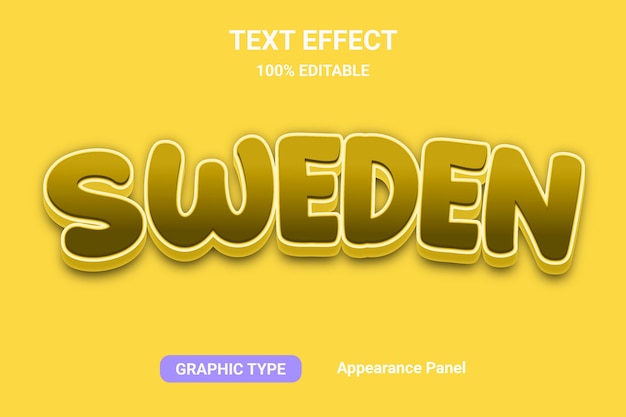 Sweden 3d text effects