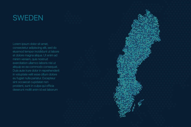 Vector sweden digital pixel map for design