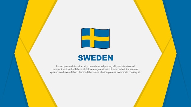 Sweden Flag Abstract Background Design Template Sweden Independence Day Banner Cartoon Vector Illustration Sweden Background