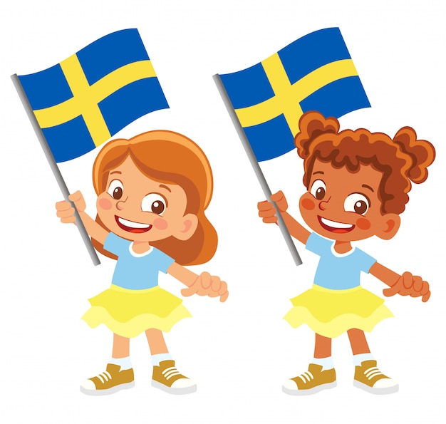 Sweden flag in hand set