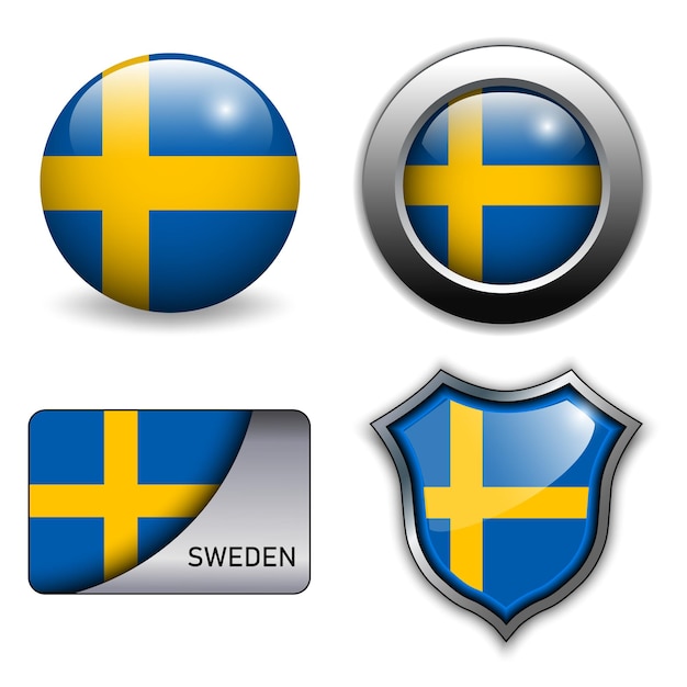 Тема значков флага Швеции.